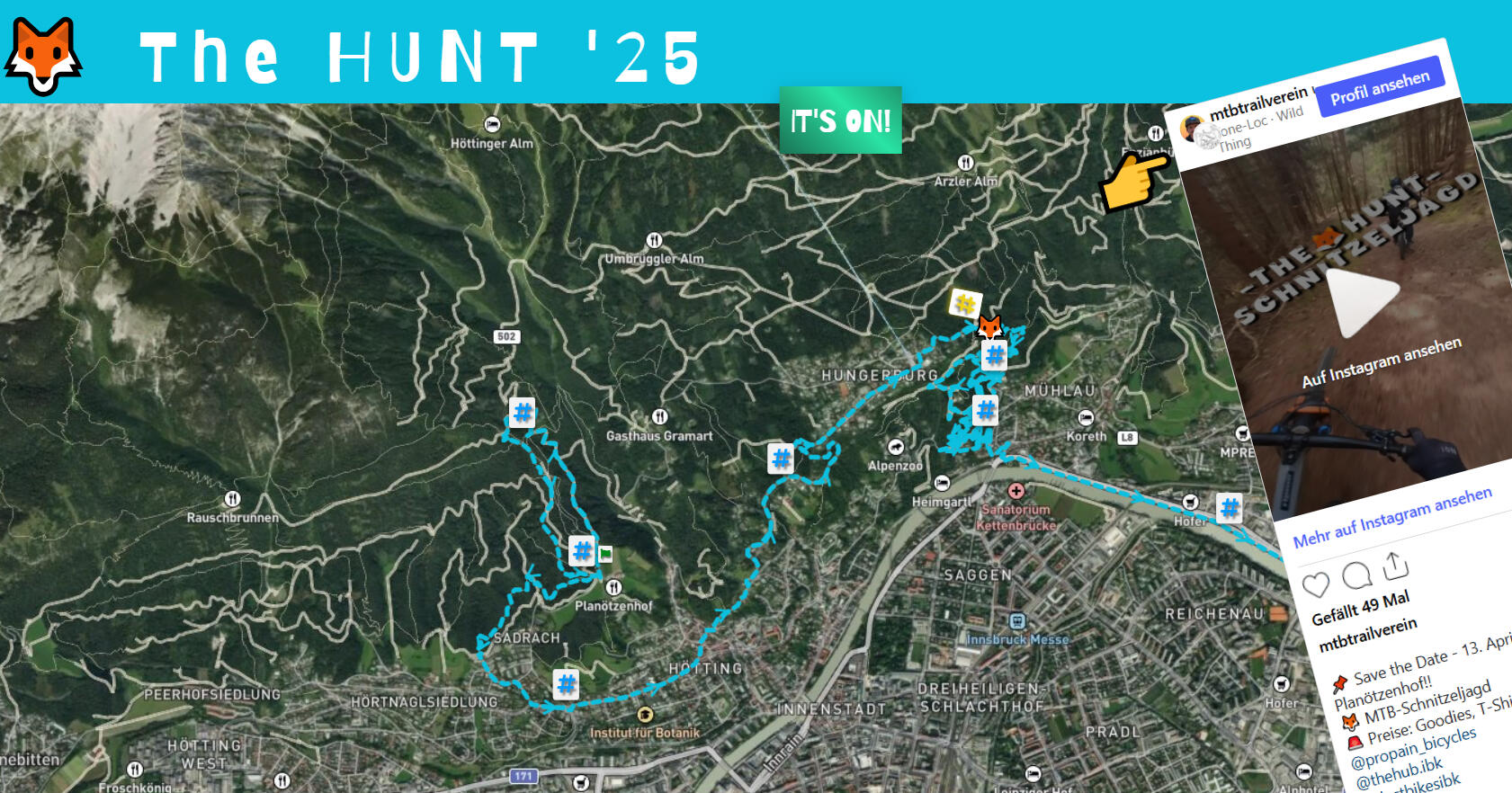 Interaktive Webkarten für Bike Event I